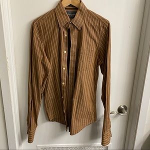 VTG Abercrombie & Fitch Cocoa Pinstriped Shirt M